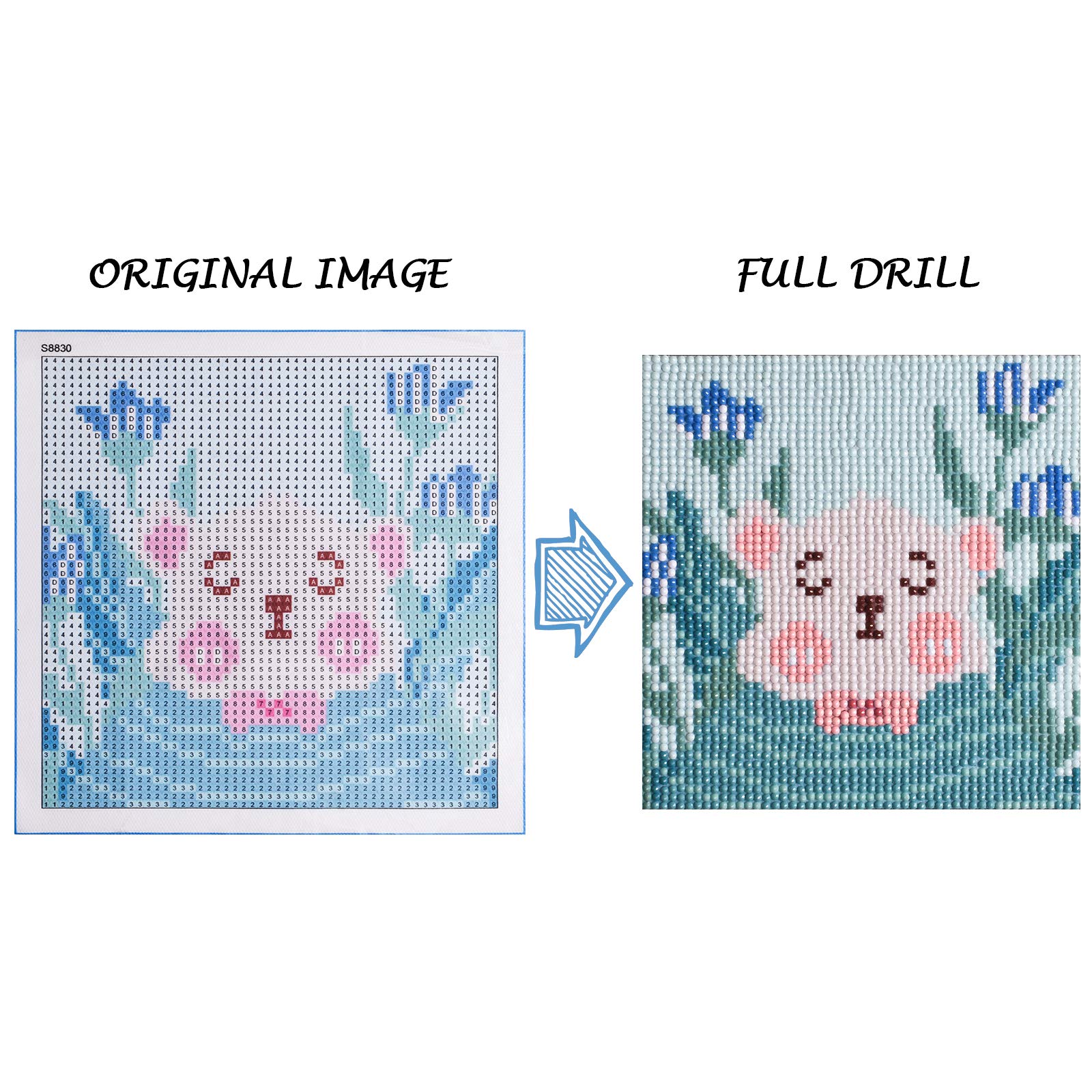 Diamond Painting, L\'émouchet DIY 5D Diamond Painting by Number Kits, Round Full Drill Diamond Embroidery Paintings Pictures DIY Diamond Art for Adults and Kids with Wooden Frame (5.9 x 5.9 inches)