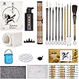 Corciosy Chinese Calligraphy Brushes Set,Professional Sumi Watercolor Brushes Writing, Japanese Painting Set for Beginners