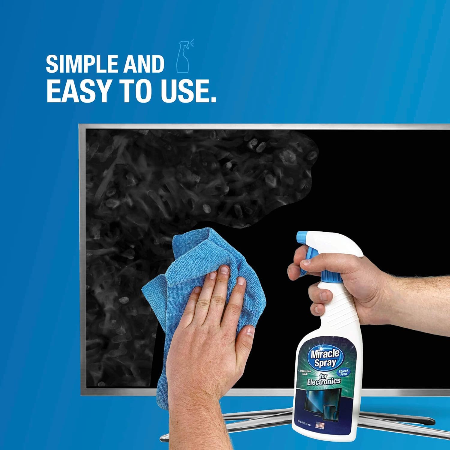 MiracleSpray for Electronics Cleaning - Designed for TV, Phones, Monitors and More - Includes Microfiber Towel - (16 Ounce Kit): Home Audio & Theater