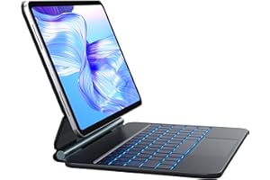 CHESONA iPad 10th Generation Case with Keyboard, Multi-Touch Trackpad with 7 Color Backlit, Floating Cantilever Stand Wireless Keyboard for iPad 10th Gen. 10.9" 2022 Black