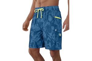 APTRO Men's Swim Shorts Swim Trunks 9" Quick Dry No Liner Bathing Suits Swimwear with Zipper Pockets