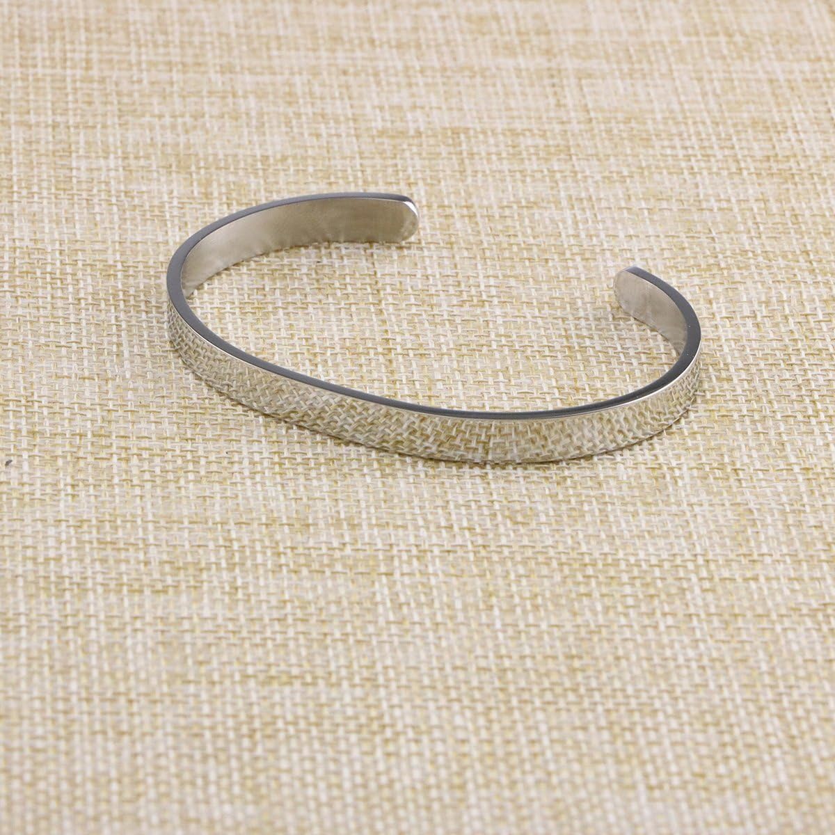 Joycuff Blank Cuff Bracelet Stainless Steel Jewelry Minimalist (Silver