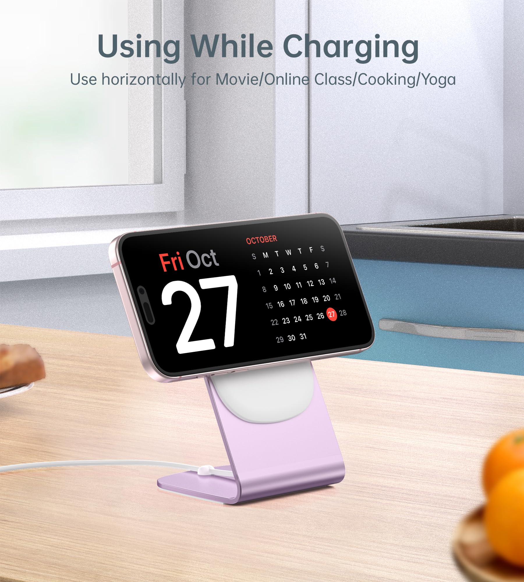 Magnetic Wireless Charger for iPhone 15/14/13/12 - Mag Charger+20W USB C Adapter, Fast Wireless Charging Stand/Pad with 5ft Cable for iPhone 15/14/13/12 Pro Max Plus Mini,Mag-Safe Charger-Pink