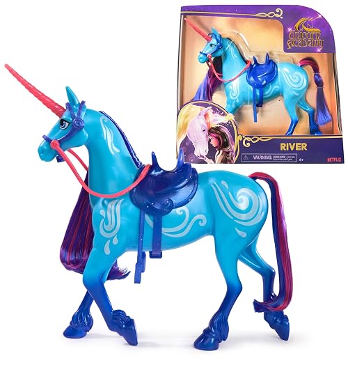 Unicorn Academy, River Unicorn with Head Movement, 2 Riding Accessories, 27.9cm, Compatible with Isabel Fashion Doll, Toys for Girls