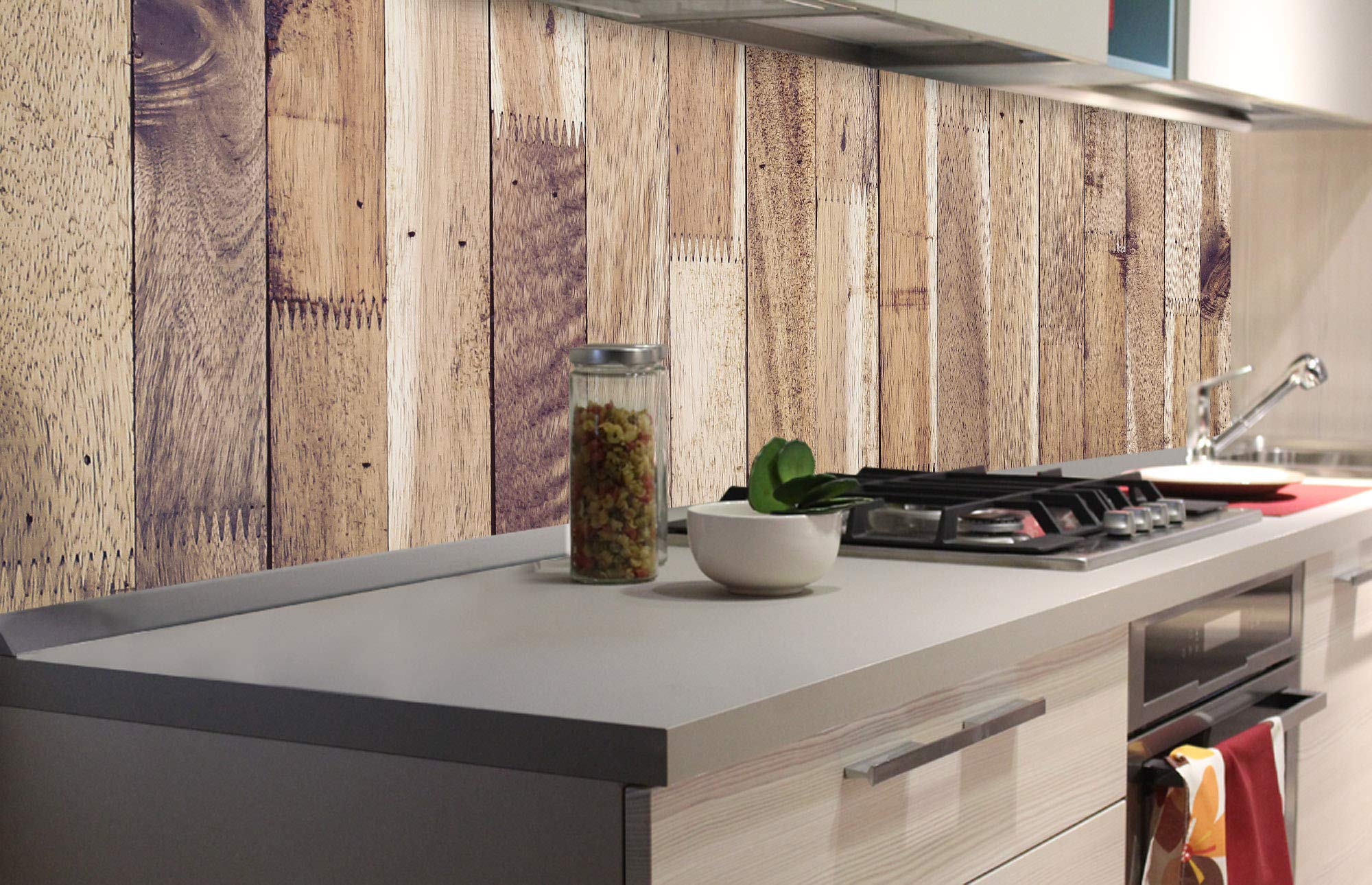 DIMEX LINE Self-Adhesive Kitchen Backsplash Film Wooden SLATS | Adhesive Foil - Decorative Foil - Splash Guard for Kitchen | Made in EU - 180.01 cm × 60.00 cm — image 1