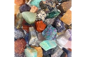 WireJewelry 3 Lbs of Bulk Rough Asia Stone Mix - Large Natural Rough Stone and Crystals for Tumbling