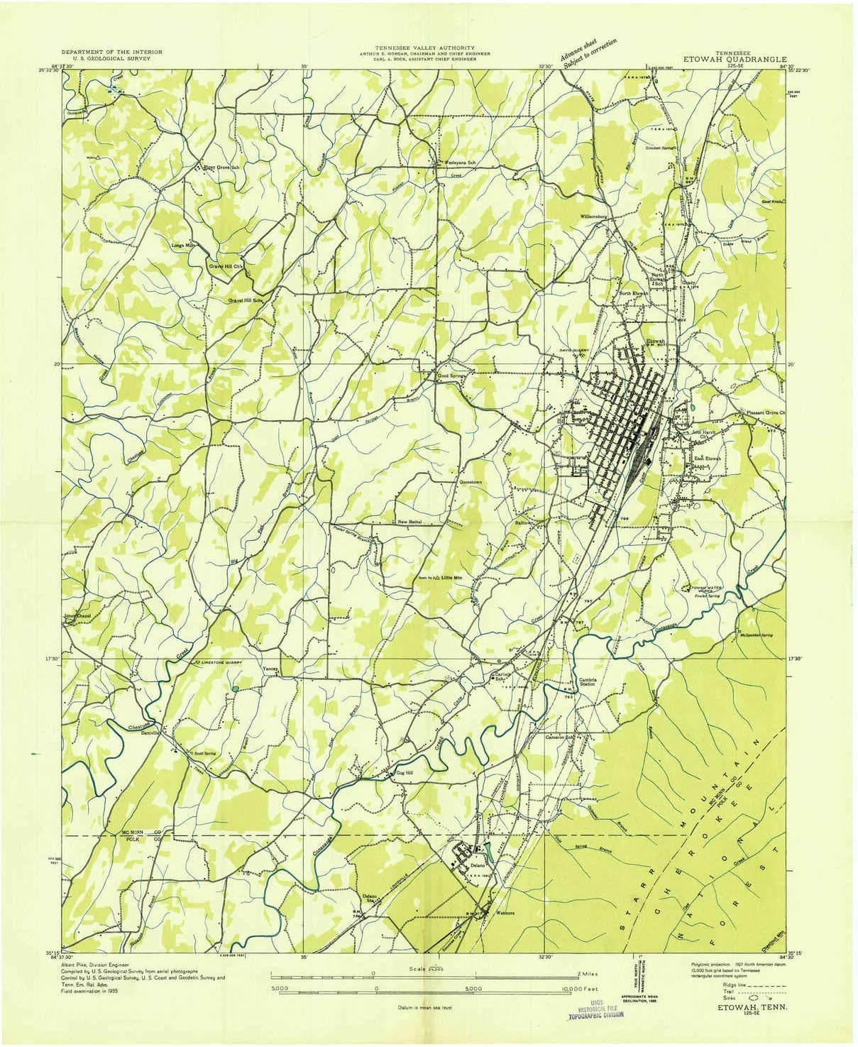 YellowMaps Etowah TN topo map, 124000 Scale, 7.5 X 7.5