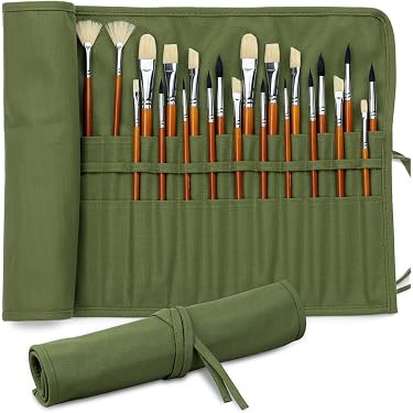 3 Pack Paint Brush Storage Cases - Translucent PVC Containers With Foam Inserts For Artists