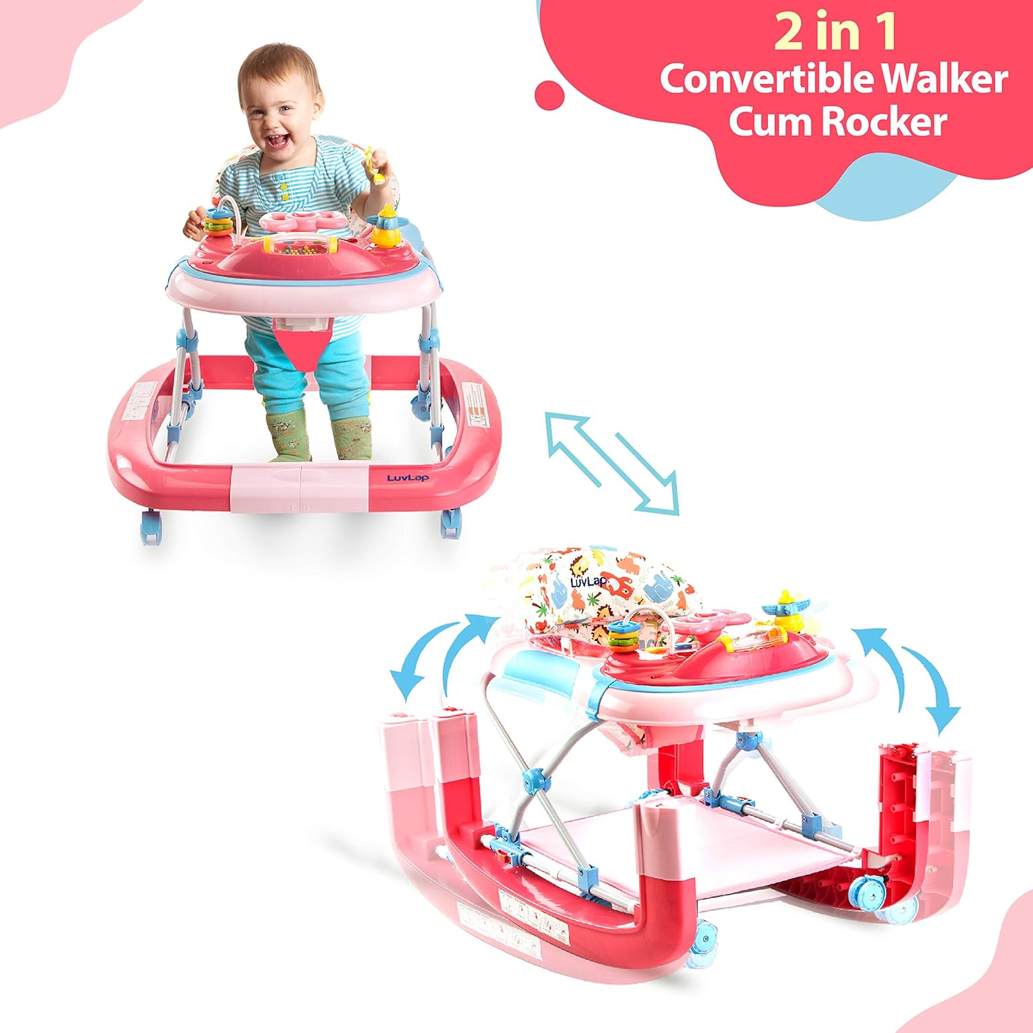luvlap grand baby walker with rocker