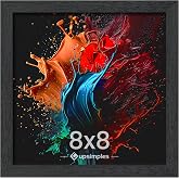 upsimples 8x8 Picture Frames, Wall Gallery Square Frames with Engineered Wood, Black 1 Pack