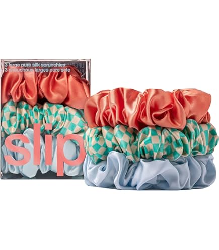Slip Skinny Scrunchies In Holiday Cracker Packaging: Anti- Crease, Anti-Breakage Slipsilk™ Design Protects Delicate Hair | Includes 10 Pure Silk Scrunchies, Jean