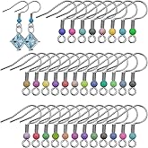 120pcs Hypoallergenic Earring Hooks for Jewelry Making,Ear Wires Fish Hooks French Wire Hooks Colorful Fish Hook Earrings French Ear Wires for DIY Earring Making Supplies Kit(Random Color)
