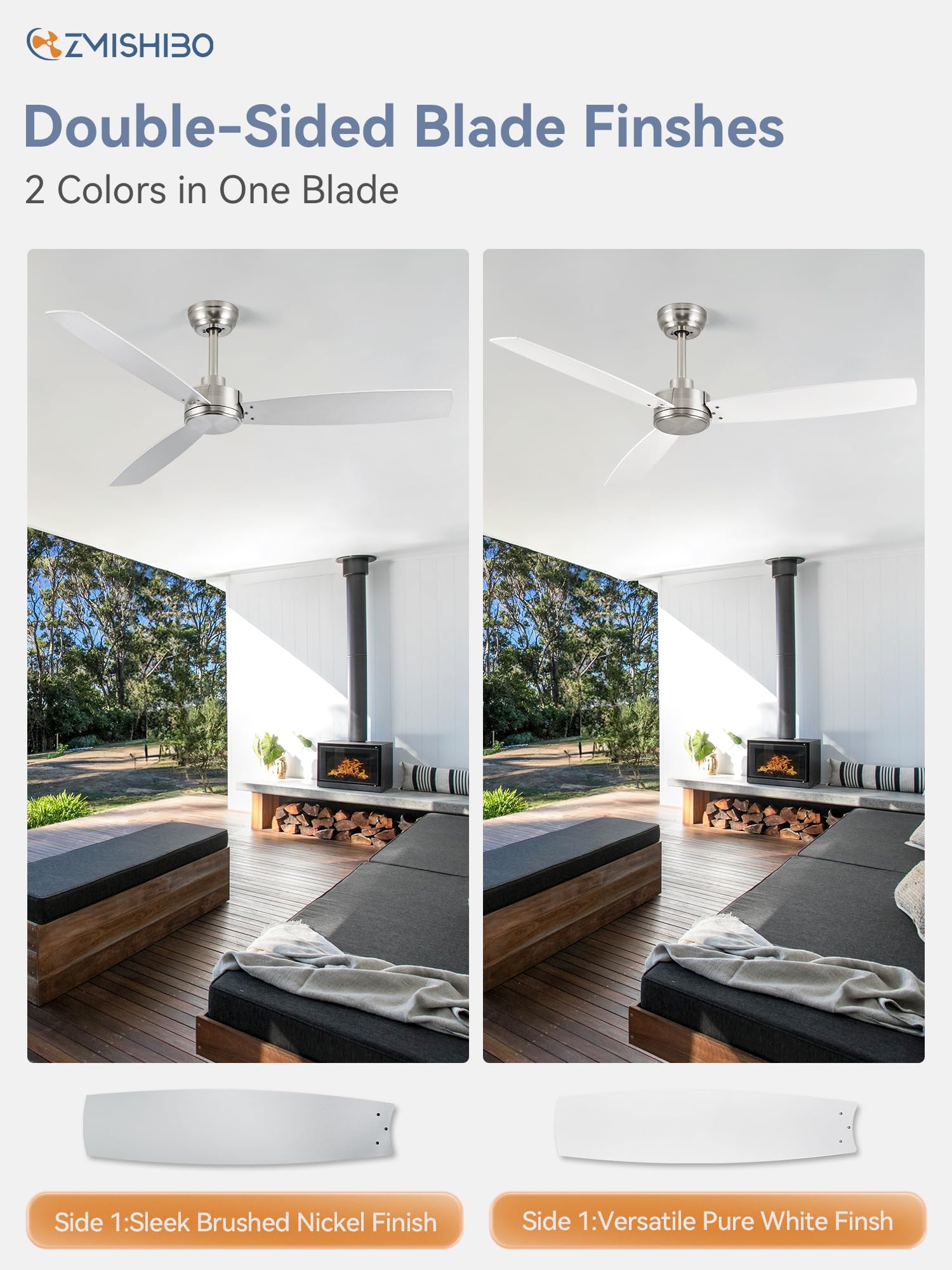 ZMISHIBO 52 Inch Ceiling Fan with Remote No