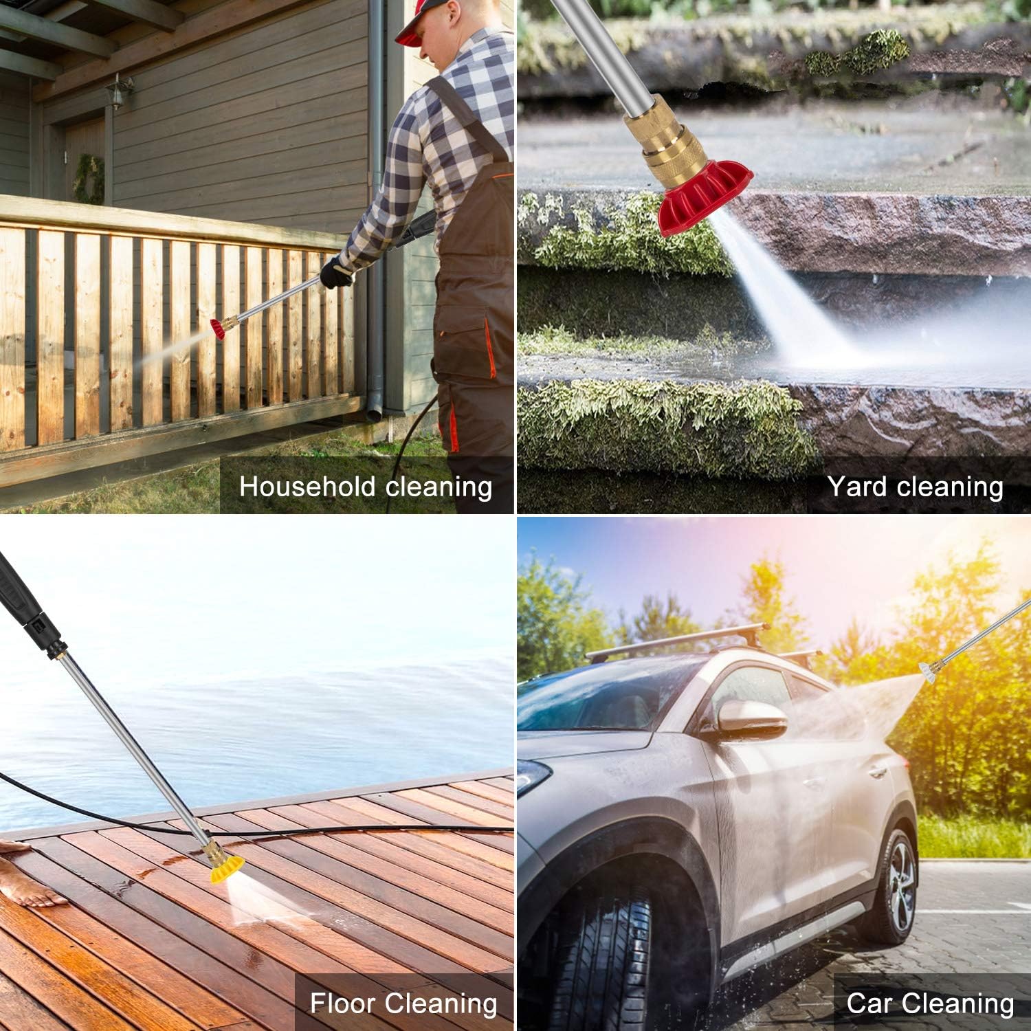 MOOSOO Electric Pressure Washer 1800-Watt Power Washer, MAX PSI 2100 High Pressure Washer, 2.3GPM Electric Power Washer Cleaner with Spray Gun, 4 Nozzles: Garden & Outdoor