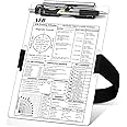 Feifeiya Aluminum Pilot Kneeboard Vfr Aviation Knee Boards Notepad Pilot Writing Board with Pen Holder and Elastic Strap for Pilots Writing Gifts(9.61 x 6.42 Inch,White)