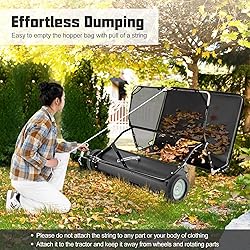Goplus 42" Lawn Sweeper Tow Behind, Yard Sweeper