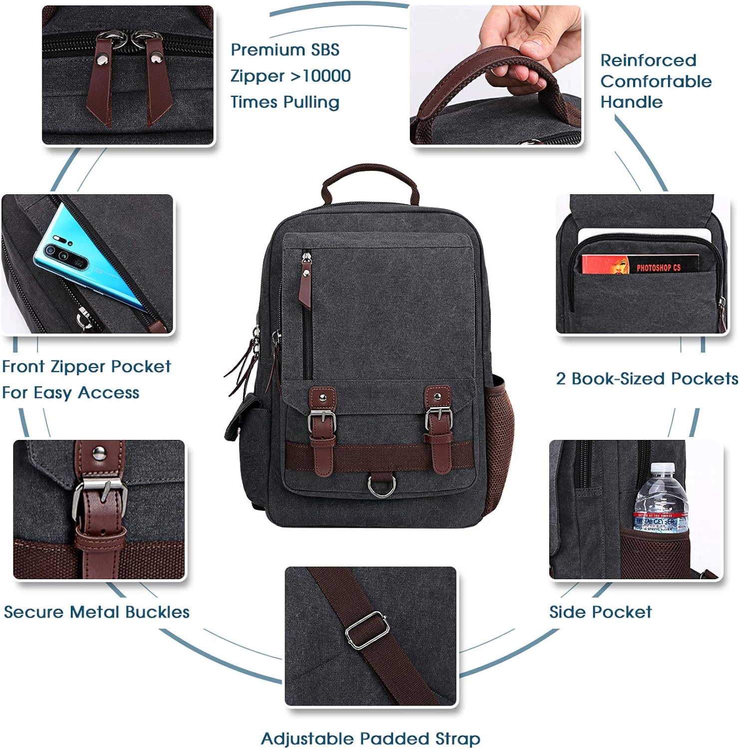WOWBOX Sling Bag for Men Sling Backpack Laptop Messenger Bag Fit 15.6": Shoes