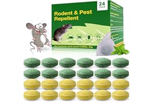 EFFVES Mouse Repellent Outdoor, 24 Pack Peppermint Oil Mouse and Squirrel Deterrent for Indoor Attic Garage, Safe for Pets & Family, Natural Repellent to Keep Rodents Away from Garden and Home