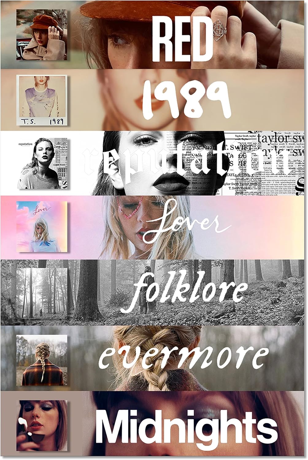 Wall Décor - taylor singer Music Swift Midnights Poster for Girl Room Decor Retro Music Album Cover Posters Unframed 12x18in