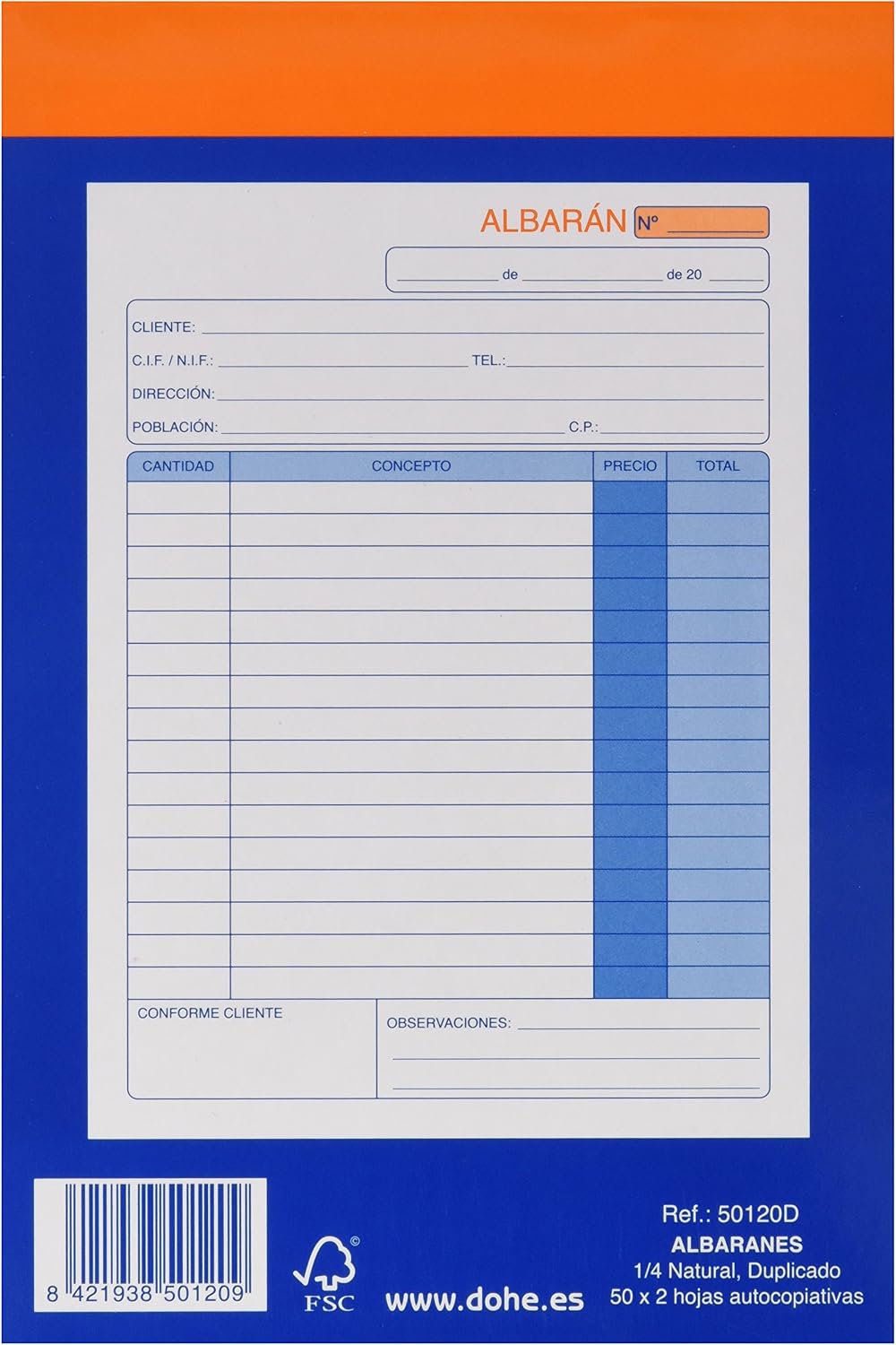 Dohe 50120D - Book of Duplicate delivery Notes Natural, multicoloured - Image 3