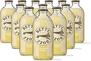 Betty Buzz Ginger Beer, Premium Sparkling Soda by Blake Lively (12 pack) | Natural Flavors & Sweeteners, Only Clean Ingredients
