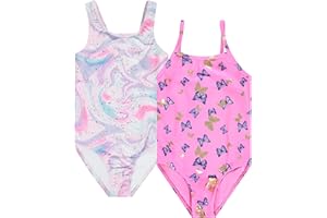BMAGICAL Kids Girls 2 Pack Bathing Suit, Childrens Printed Beach Swimwear
