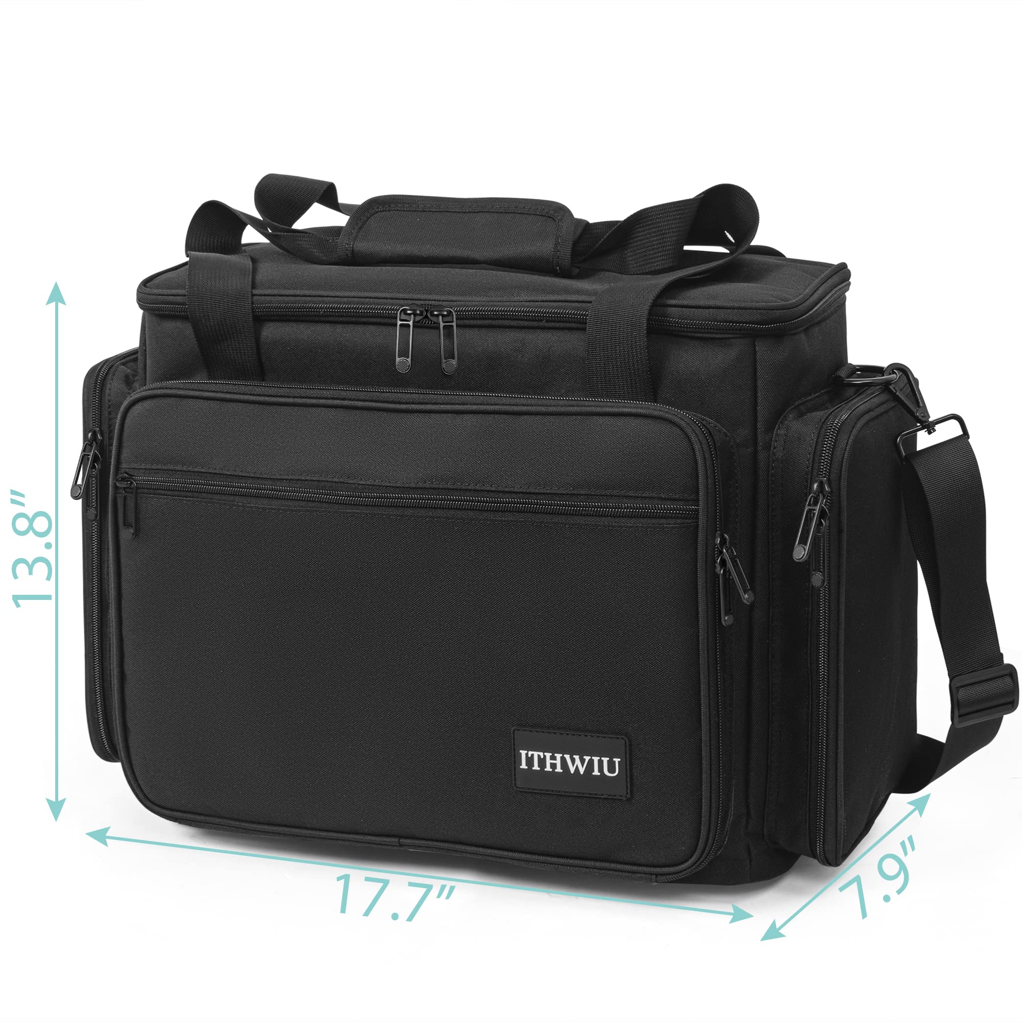 ITHWIU Sewing Machine Carrying Case with Multiple Storage Pockets for Accessories, Universal Tote Storage Bag Compatible with Most Standard Singer, Brother, Janome