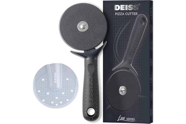 Deiss Lux Heavy Duty Pizza Cutter with Wheel Slicer- Stainless Steel Sharp Smooth Pizza Cutter Wheel with Easy Grip Non-Slip