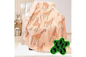 UOFON Giraffe Blanket Glow in The Dark Animal Blanket for Kids Girls Birthday Presents Toys