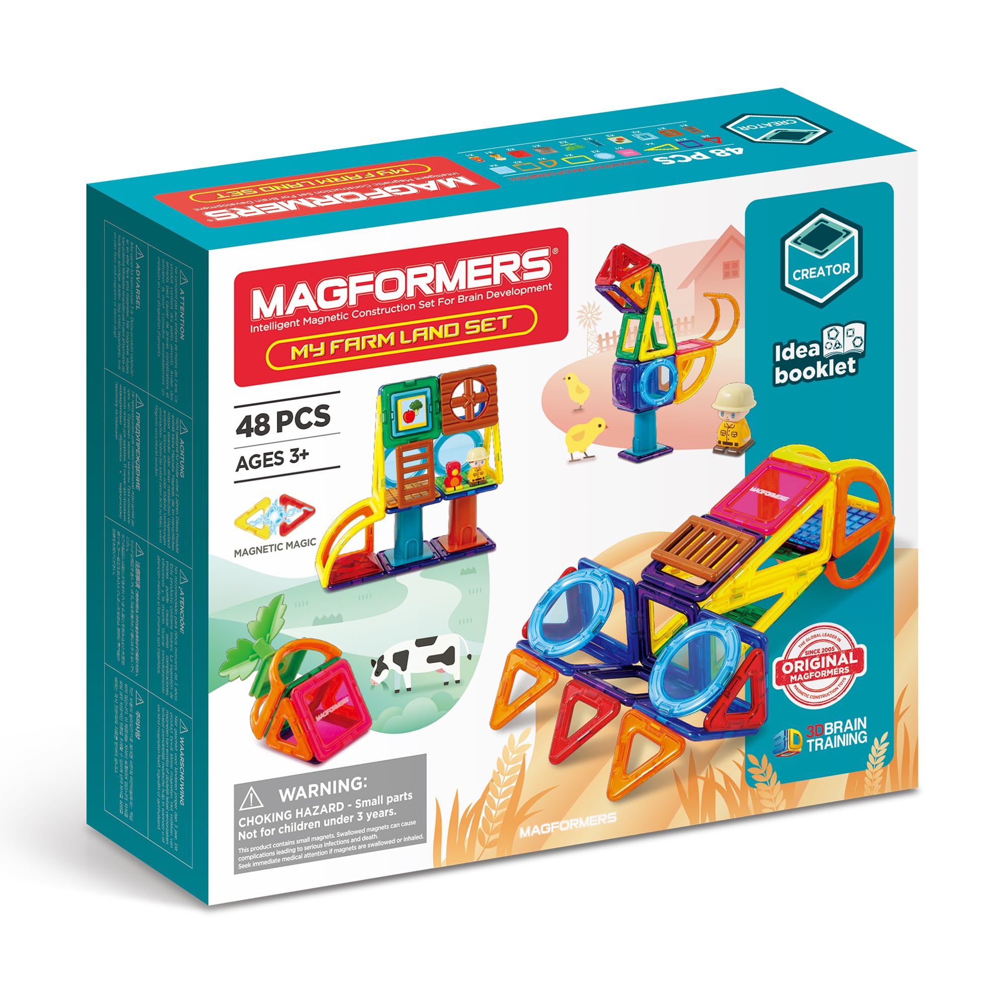 Magformers My Farm Land Magnetic Building Tiles Toy In A Farming Theme. Magnetic Building Blocks For Children. STEM Toy.