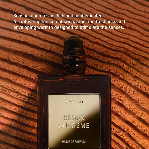 CYKLAR PERFUME OIL FOR SKIN – CEDAR SUPREME SCENT – CRISP, AROMATIC & WARM PERFUME FRAGRANCE WITH BERGAMOT, LAVENDER & CEDARWOOD NOTES – TRAVEL-FRIENDLY 15ML