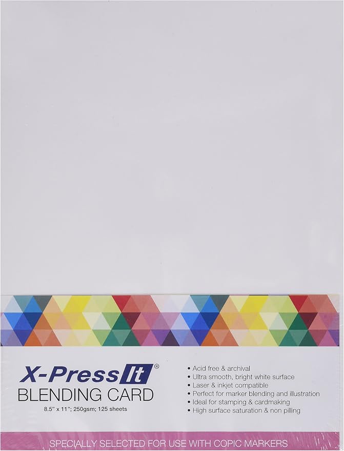 Copic Marker Xpbc 8 12 Inch By 11 Inch Express Blending Card White 125 Per Pack