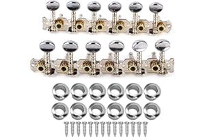 TOMOTATO Guitar String Tuning Pegs, Guitar Tuning Key with 12 String Metal Machine Head Acoustic Guitar Tuning Pegs Machine Head Tuners Vintage Guitar Lock String Tuners for Electric or Acoustic Guitar