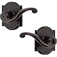 Baldwin Madrina, Interior Privacy Door Handle Reversible Lever for Bedroom/Bathroom, Keyless Door Lock, in Venetian Bronze
