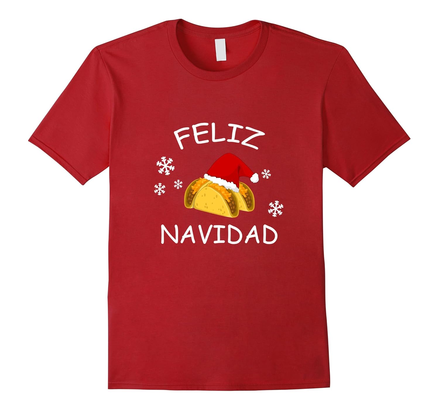 Feliz Navidad Shirt Tacos Santa Hat Tacky Christmas Tee-ANZ