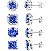 MILACOLATO Cubic Zirconia Stud Earrings for Women Men | 18K Gold Plated Hypoallergenic Sterling Silver Post Earrings | Big Brilliant Simulated Diamond CZ Halo Stud Earrings for Sensitive Ears