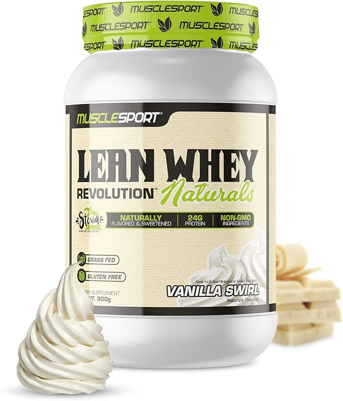 MuscleSport Lean Whey Revolution Naturals (2LB, Vanilla Swirl) Protein