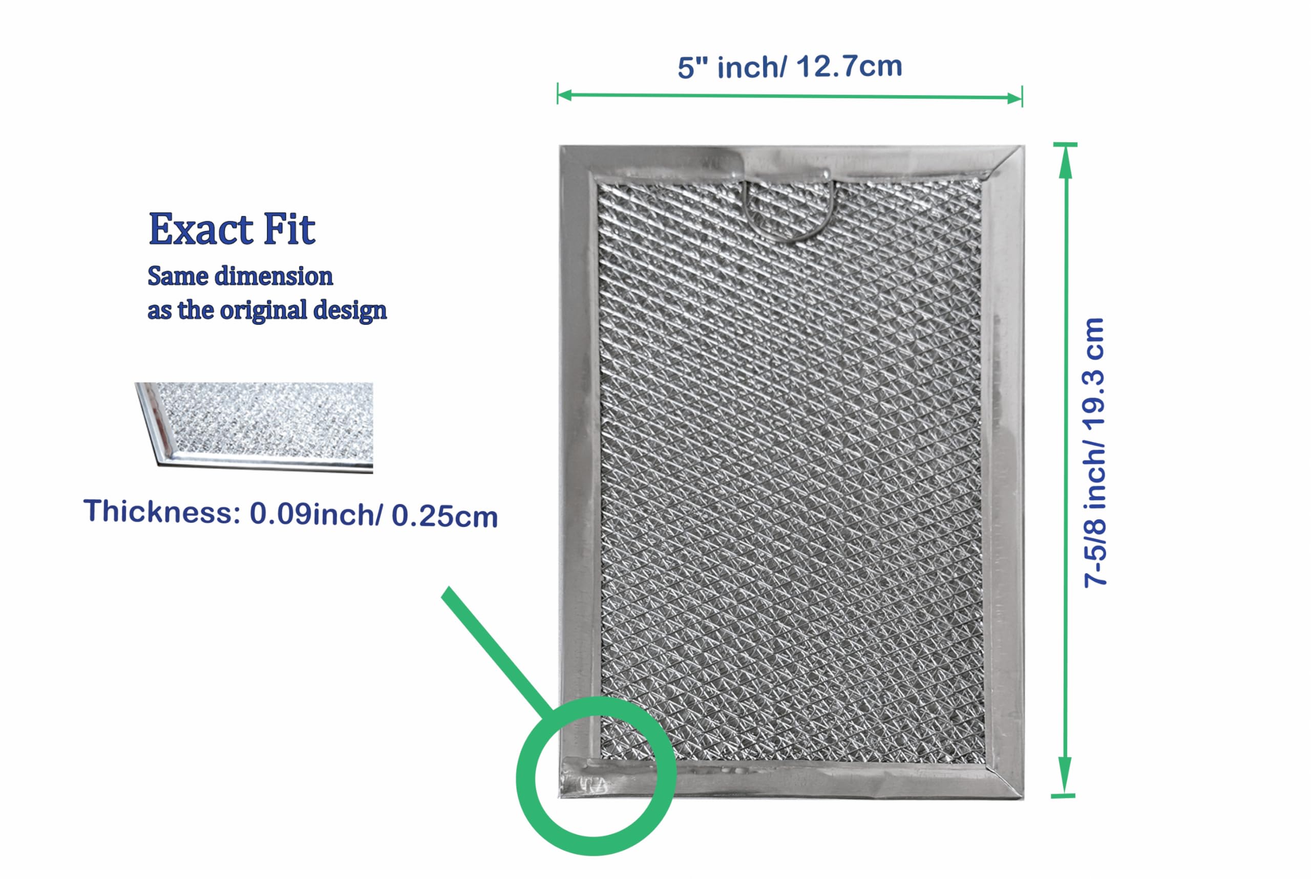 Amazinpure 4-Pack WB06X10309 5230w1a012b Microwave Grease Filters Compatible with GE WB06X10359 WB06X10654 LG 5230W1A012A 5230W1A012C Frigidaire 5304464105 5304478913 Kenmore PS228019
