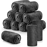 Tinideya 12 Pcs Flannel Fleece Throw Blanket Bulk 50 x 60 Inch Soft Fleece Blanket Warm Throw Blanket Coral Blankets for Couch Sofa Home Wedding Gifts Season (Dark Gray)