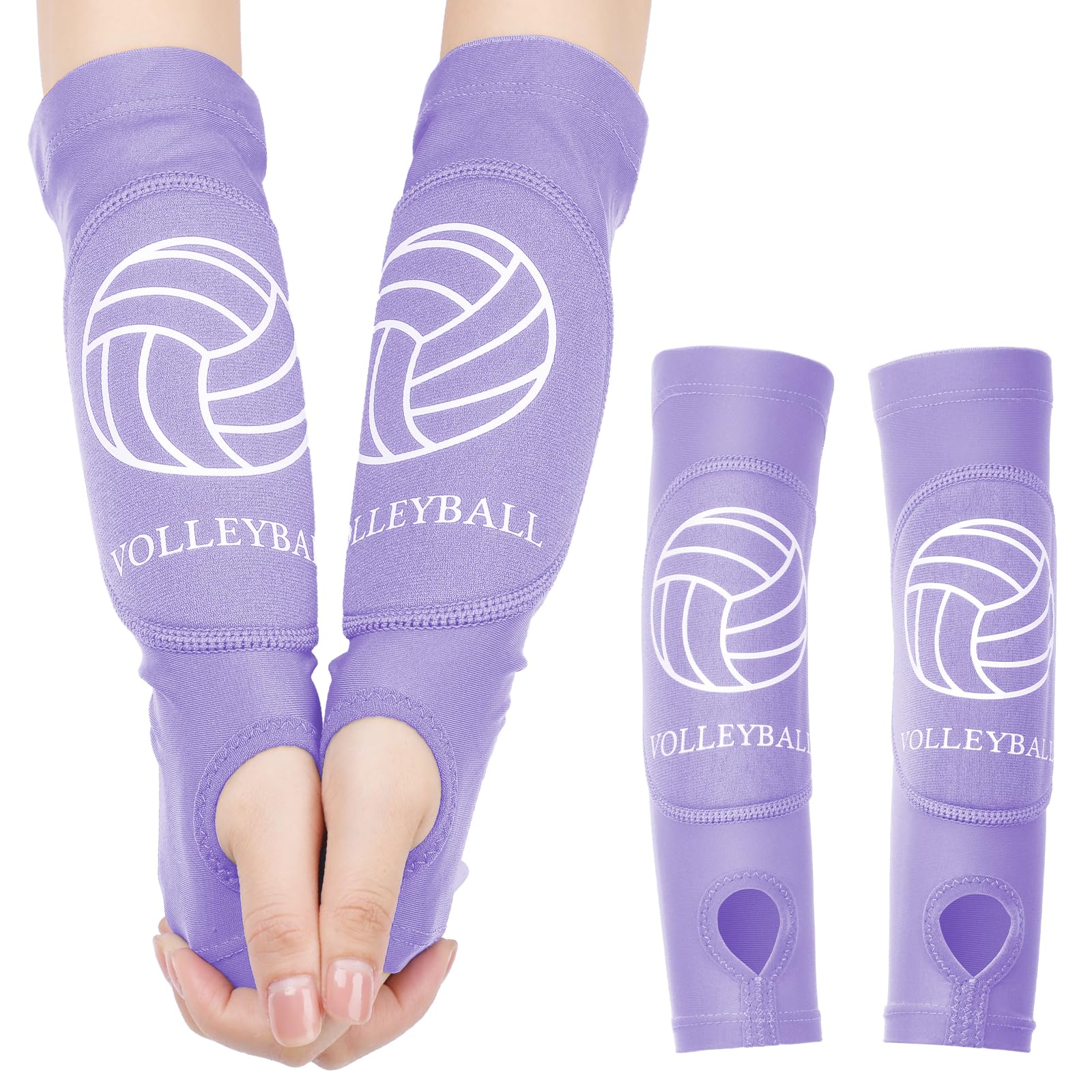 Photo 1 of Shappy 2 Pcs 2 Pcs Volleyball Arm Sleeves Forearm Sleeves Volleyball Arm Pads for Boys Girls Teen Youth Wrist Guard (Purple,Medium)