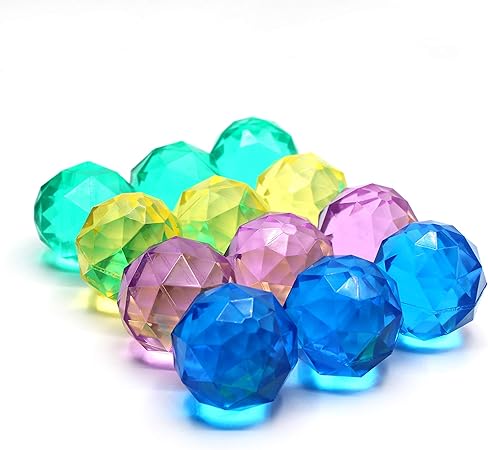 Amazon Co Jp Kicko ダイヤモンドボール 49mm 2インチ ダイヤモンドボール 12個パック バウンシーダイヤモンドボール ダイヤモンドクリスタルボール 誕生日記念バッグ おもちゃ