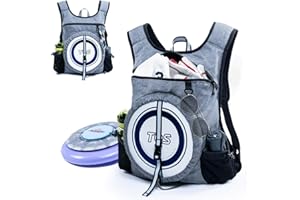 VIGEGARI Disc Golf Bag - Frisbee Disc Golf Backpack Compatible with TOSY Flying Disc Golf Storage with Disc Golf Towel - Disc Golf Backpack with Retriever Holder