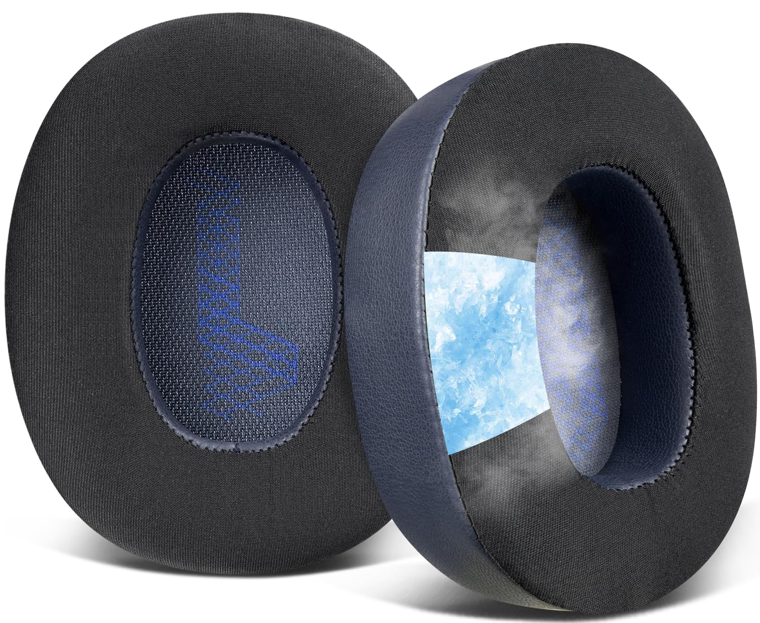 SOULWIT Cooling Gel Replacement Ear Pads for JBL E65BTNC/Live 650BTNC/Live 770NC/Live 660NC/Duet NC Over-Ear Headphones, Earpads Cushions with Noise Isolation Foam - Navy Blue