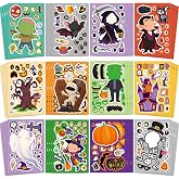 48 Sheets Halloween Stickers for Kids, Halloween Decorations, Halloween Party Favors, Cute Assorted Halloween Crafts Stickers for Party, Classroom, Treat Bags