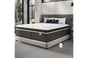 Ruoysun 10 Inch Queen Mattress in a Box, Cooling & Breathable Medium Firm Mattress with Gel Memory Foam and Pocket Springs for Queen Size Bed, 100 Night Sleep Trial, CertiPUR-US Certified