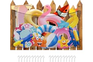 Extra Large Pool Toy Float Storage Net, 79" X 47" Hanging Swimming Pool Toy Organizer with 20 Hooks Reinforced Mesh Net Pools
