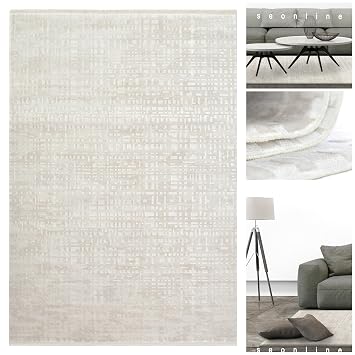 3d Mosaik Teppich 8302 Br In Creme Beige Samtweiche Glanzgarn