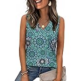 Zeagoo Tank Top for Women V Neck Loose Fit Sleeveless Summer Tops Business Casual Outfits Dressy Blouses Shirts