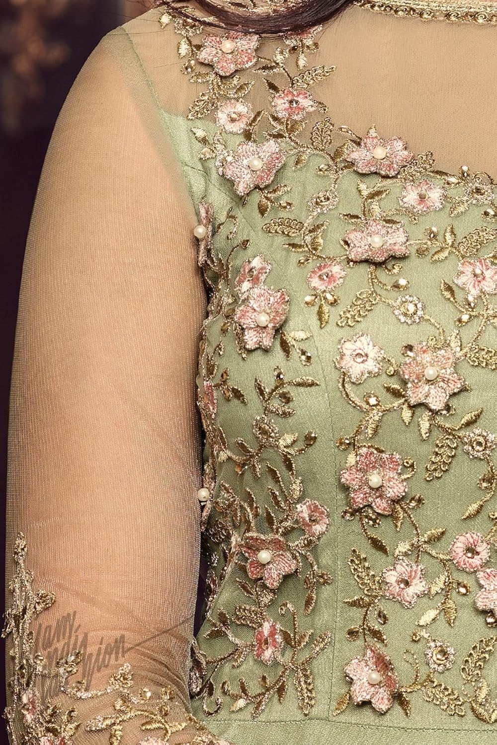 amiira women's net anarkali gown