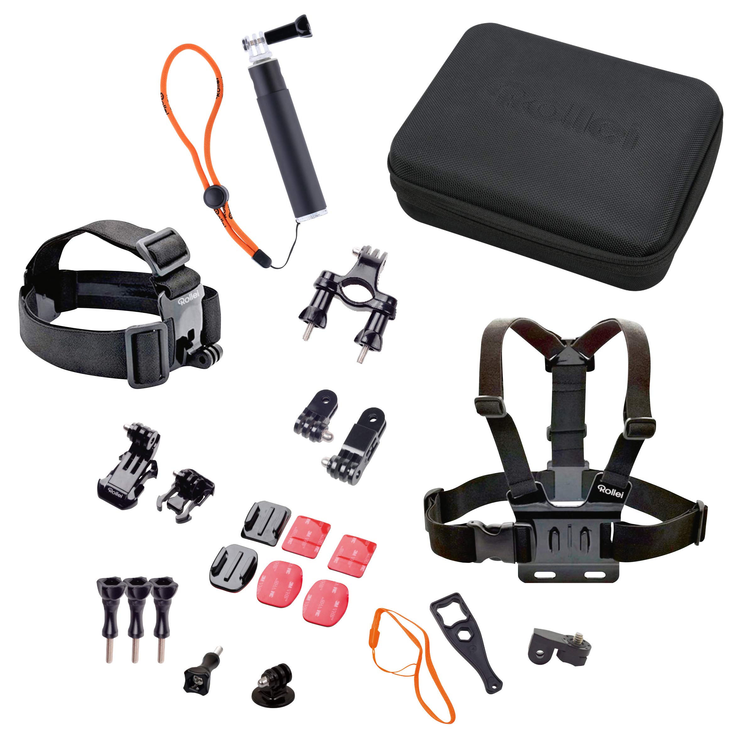 Rollei Actioncam Accessories Set Outdoor I 23-piece set I Ideal for climbing, hiking and other outdoor activities I For Rollei Actioncams and GoPro, 21639
